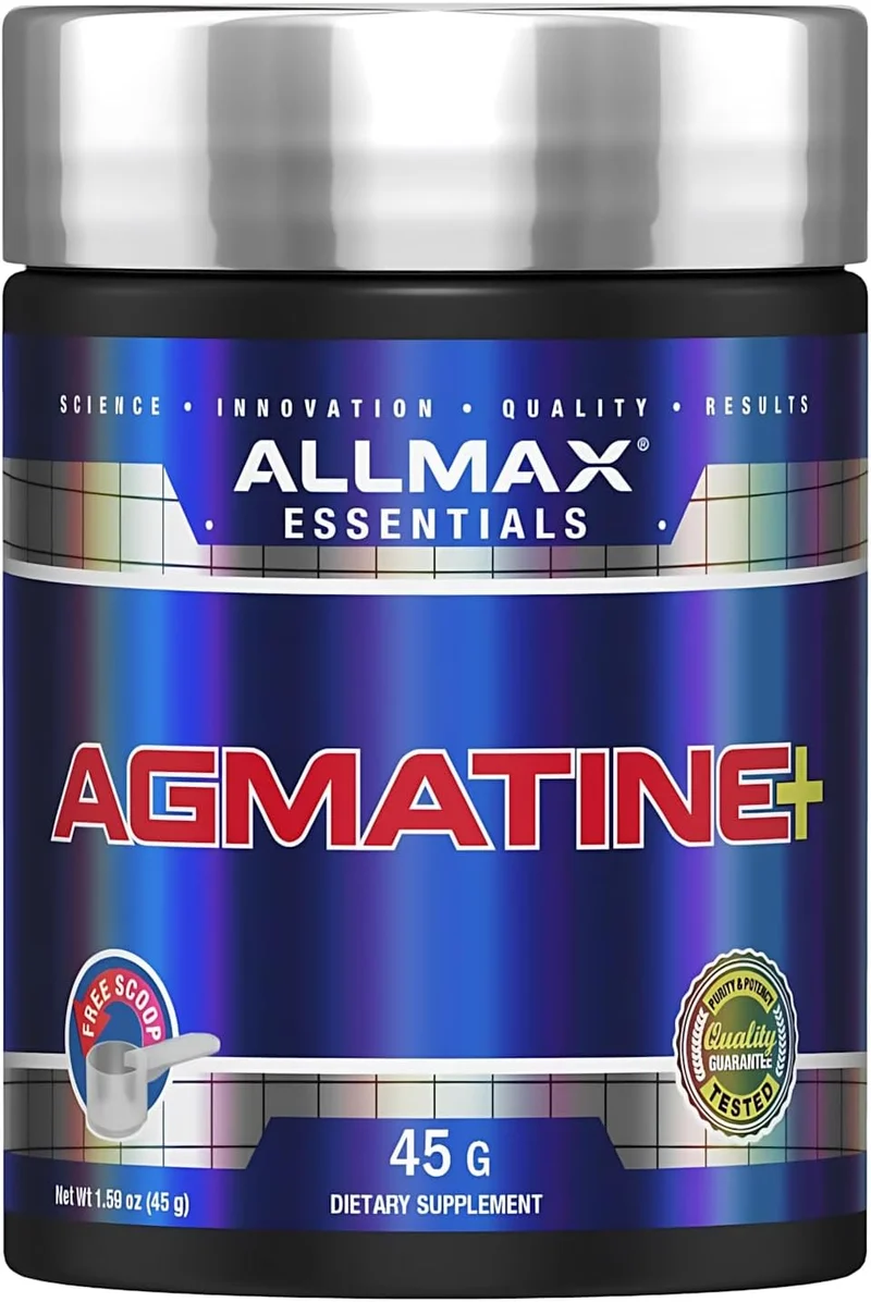 ALLMAX AGMATINE+ Powder Agmatine Sulfate with Glycine Unflavored PreWorkout Pump Supplement 45 Servings