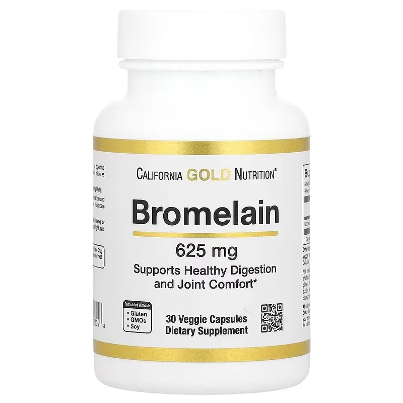 California Gold Nutrition Bromelain 625 mg 30 Veggie Capsules