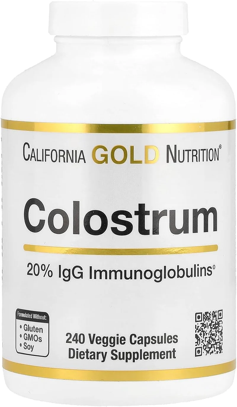 California Gold Nutrition, Colostrum with 20% IgG Immunoglobulins, 240 Veggie Capsules