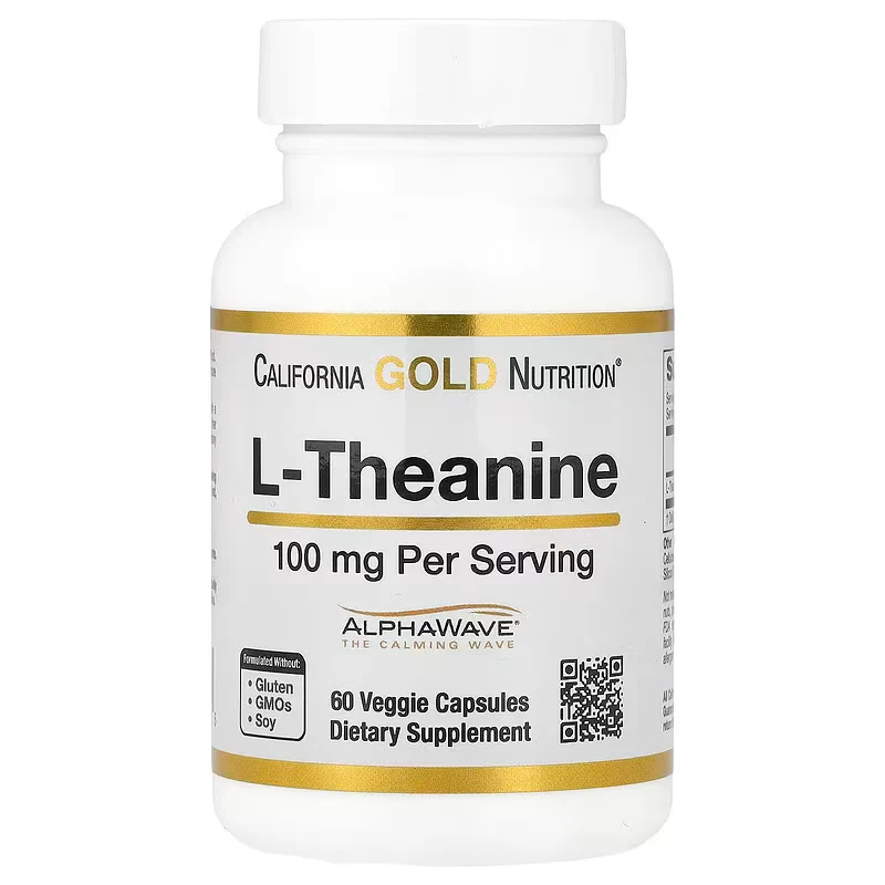 California Gold Nutrition L-Theanine Featuring AlphaWave Brain & Cognitive 100 mg 60 Veggie Caps