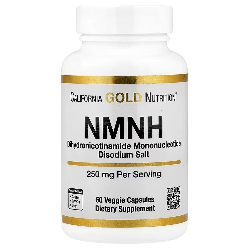 California Gold Nutrition NMNH Brain & Cognitive Dihydronicotinamide Mononucleotide 250 mg 60 Veggie Caps