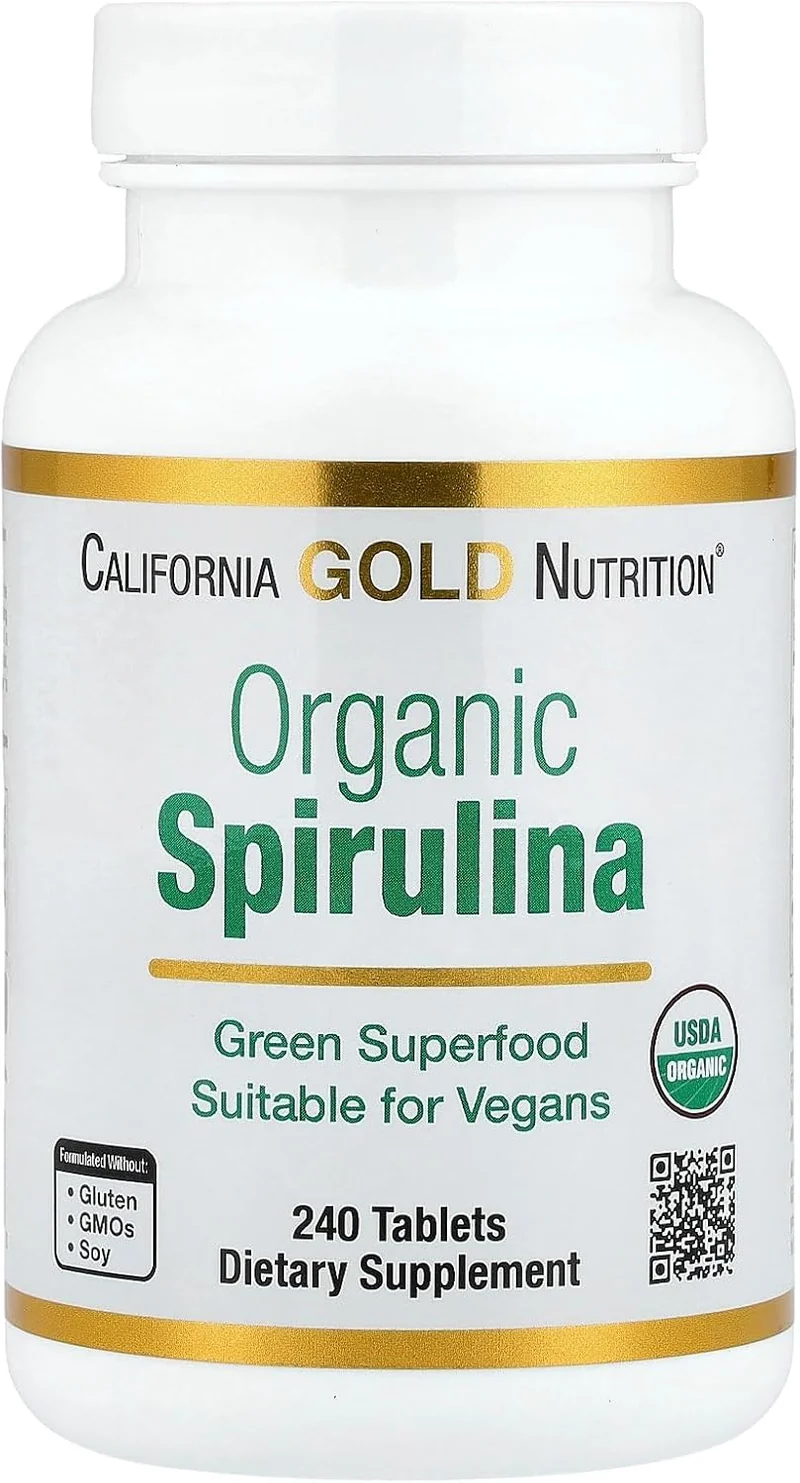 California Gold Nutrition Organic Spirulina Greens & Superfoods Antioxidant Support 240 Tablets