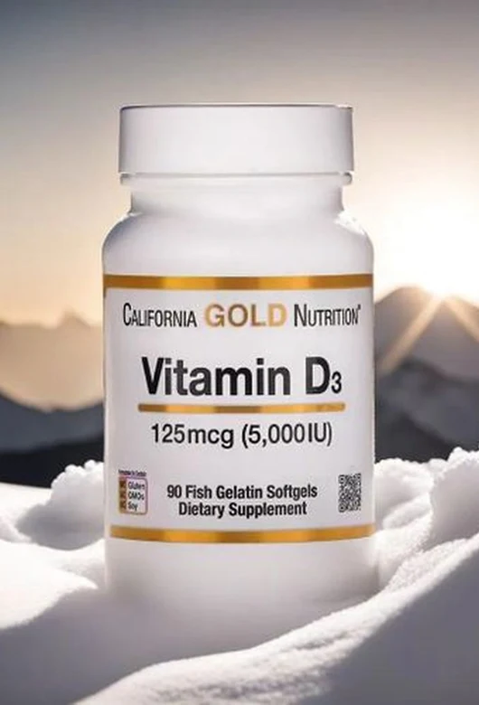 California Gold Nutrition Vitamin D3 125 mcg 5000 IU 90 Fish Gelatin Softgels