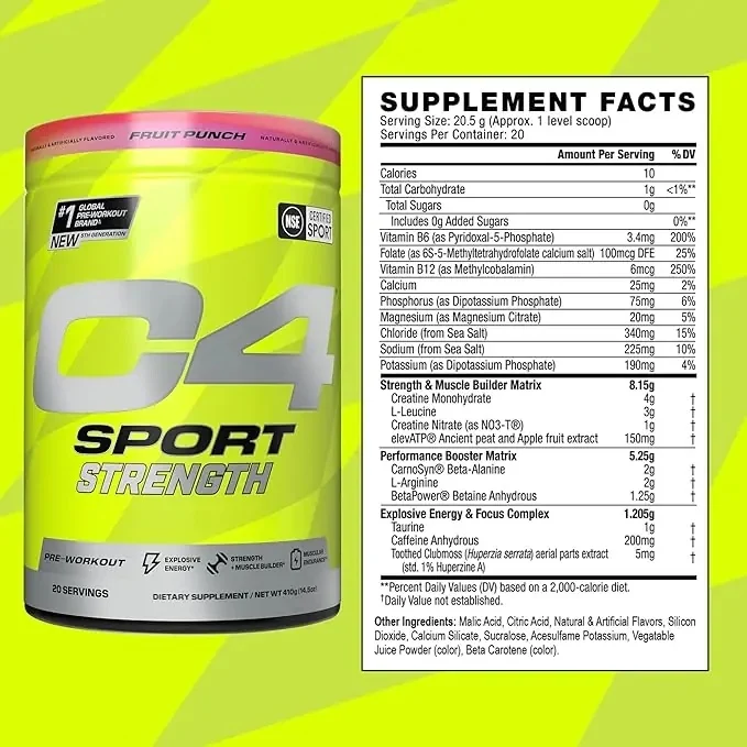 Cellucor C4 Sport Strength Pump Preworkout 410 gr