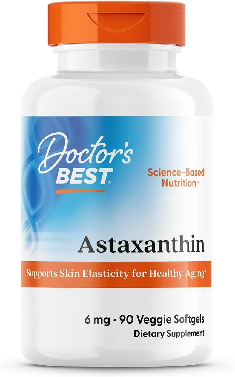 Doctor's BEST Astaxanthin with AstaReal Skin Elasticity for Healthy Aging 90 Softgels