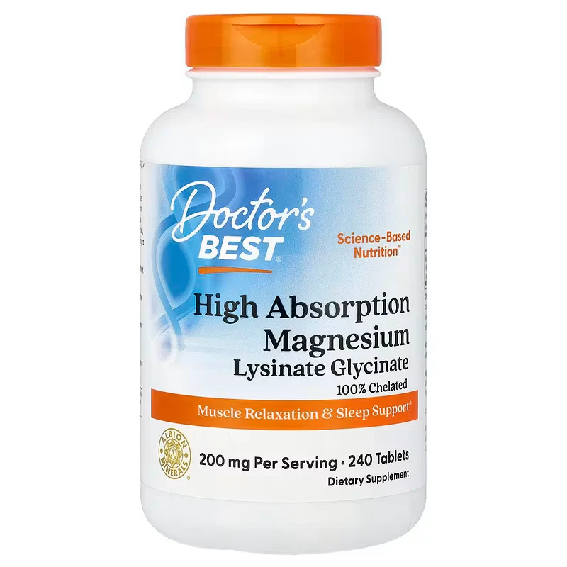 Doctor's Best High Absorption Magnesium Glycinate Lysinate Chelated Albion TRAACS 240 Tablet