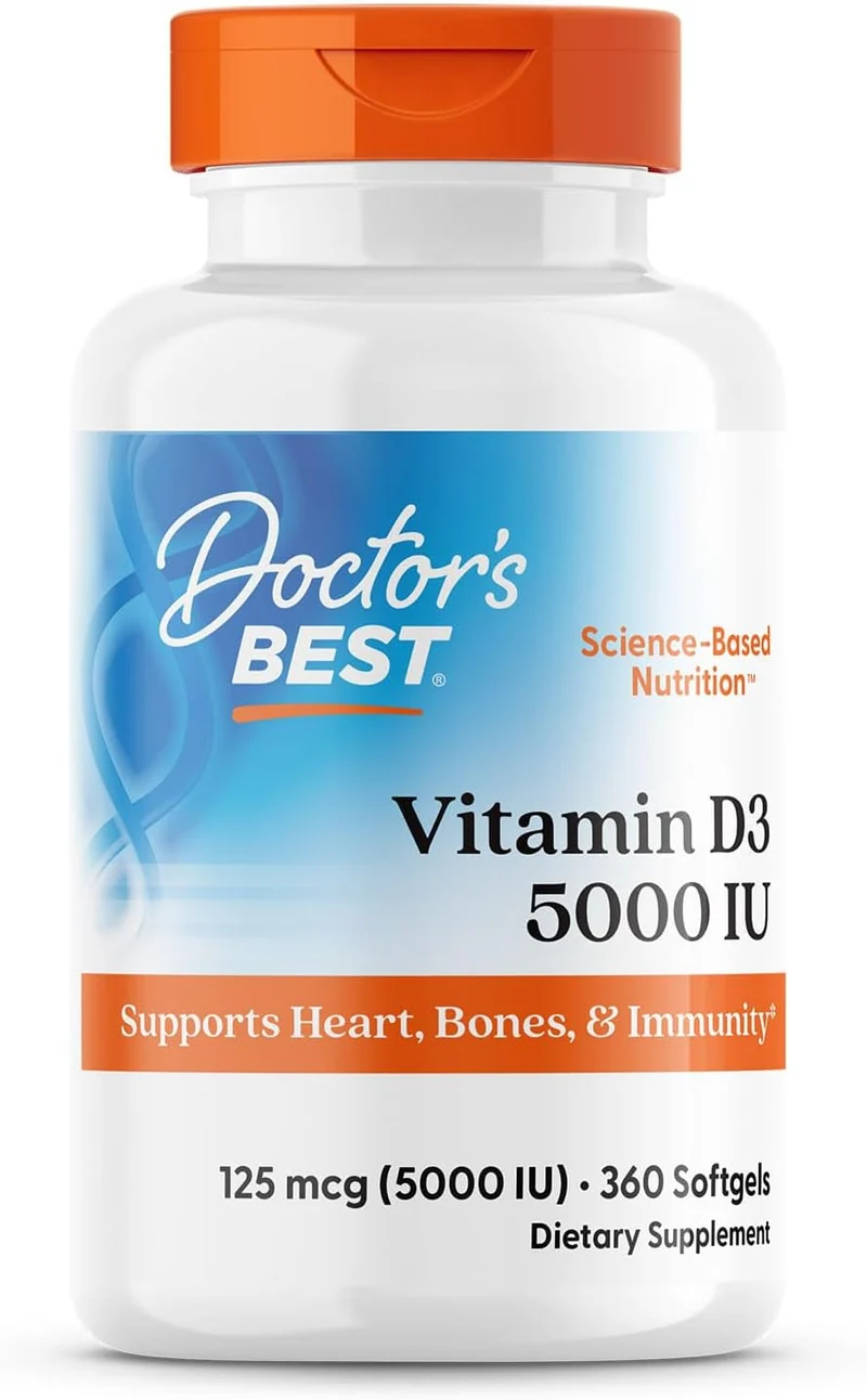 Doctor's Best Vitamin D3 125 mcg 5,000 IU Bones, & Immunity 360 Softgels