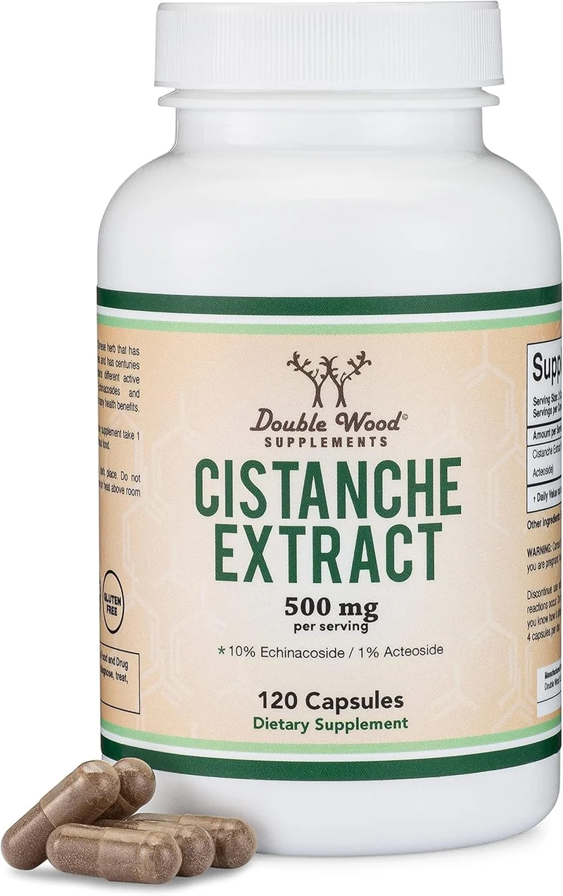 Double Wood Cistanche Tubulosa Extract Test For men Anti-aging 500mg 120 Caps
