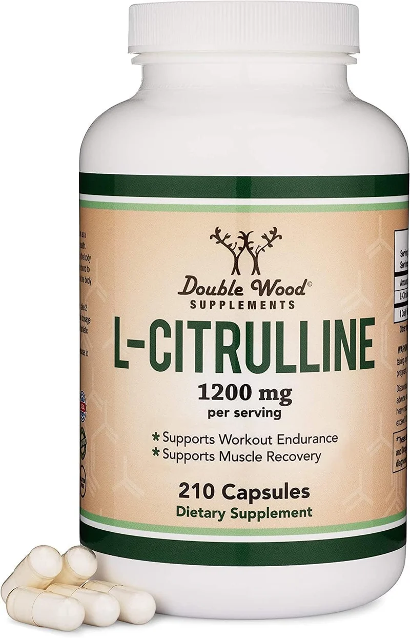 Double Wood L Citrulline 1200mg L-Arginine Nitric Oxide Booster Muscle Recovery  to Improve Muscle