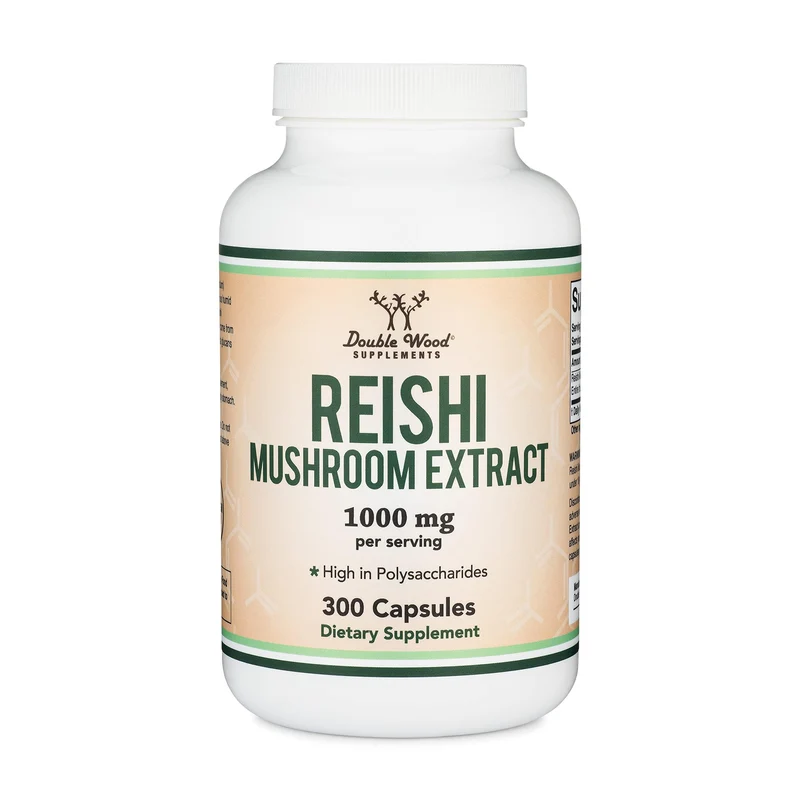 DOUBLE WOOD Reishi Mushroom Extract Mantar özü takviyesi 1000 Mg 300 Caps