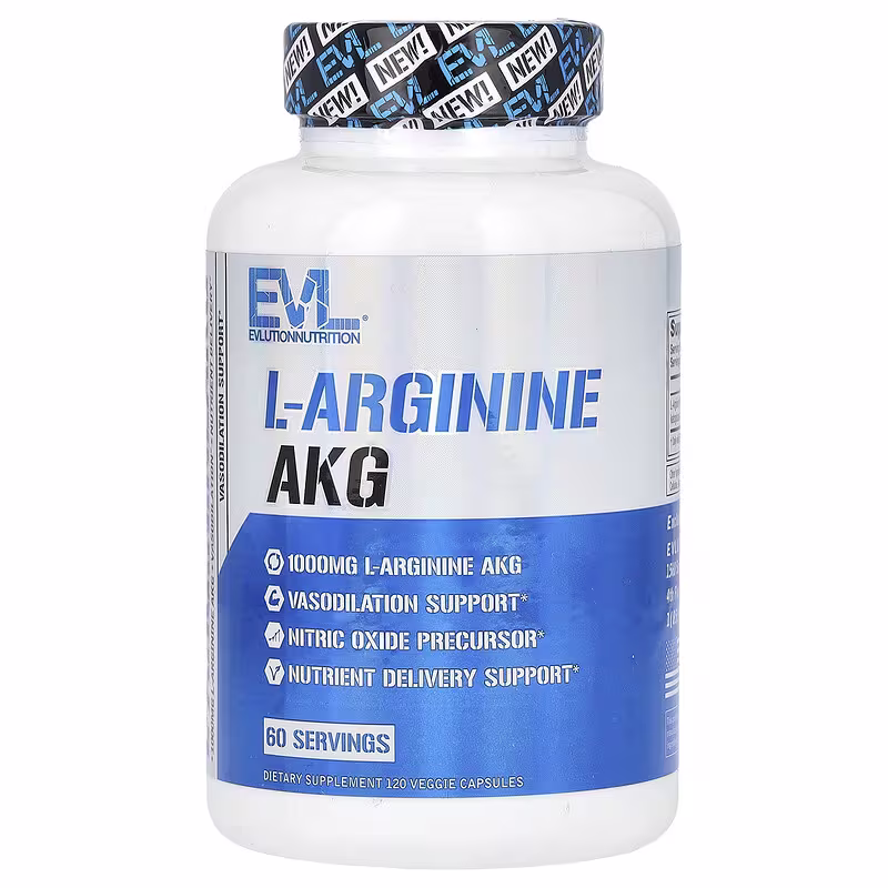 Evlution L-Arginine AKG Nitric Oxide 1000mg 120 Veggie Caps