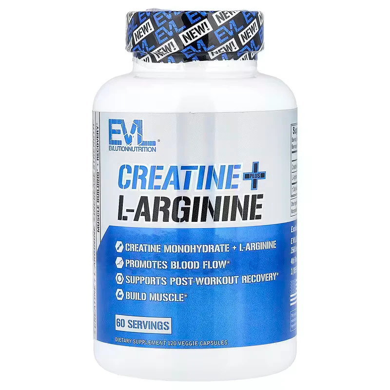 EVLution Nutrition Creatine Plus L-Arginine Arjinin 120 Veggie Capsules