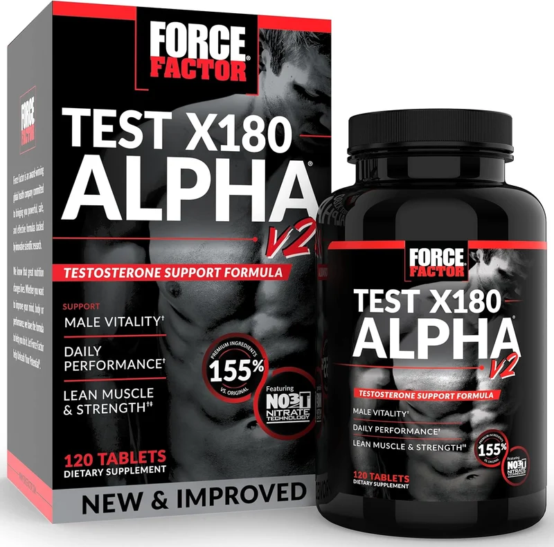 Force Factor Test X180 Alpha v2 L-Citrulline Black Maca Horny Goat Longjack Tongkat Ali - 120 Tablet
