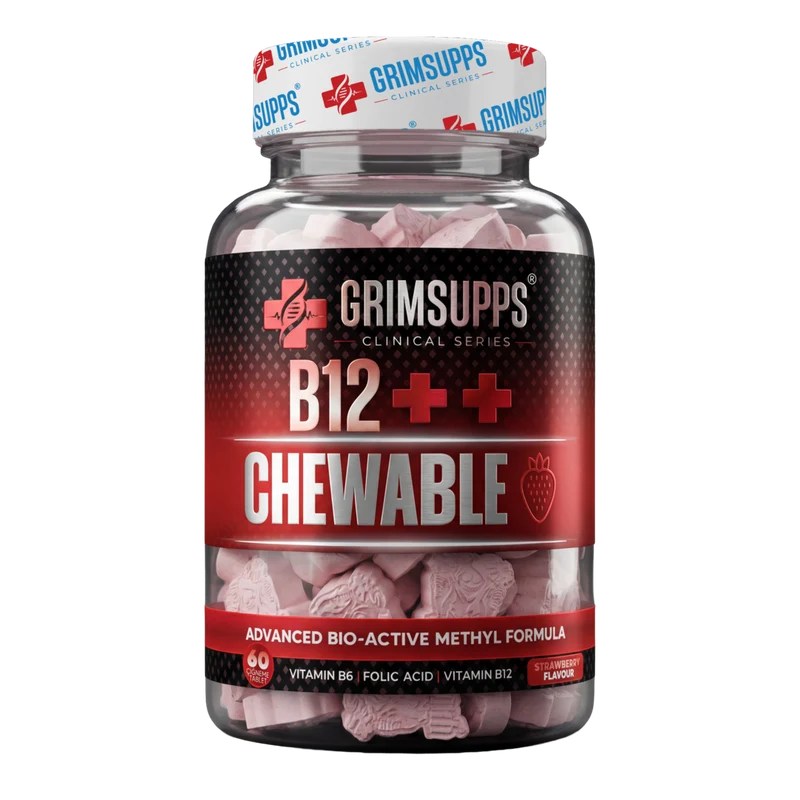 Grimsupps B6+B12 Folic Acid 60 Strawberry Chewable Tablet