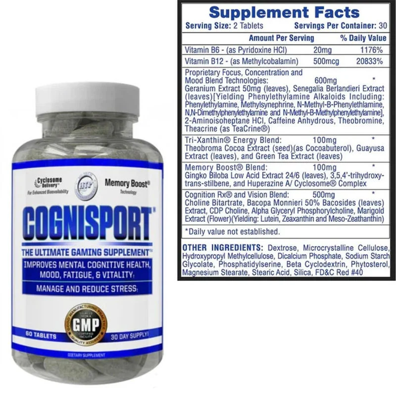 HiTech Cognisport Eca+Ginkgo Biloba+Bacopa+Huperzine+Lutein 60 Tablet