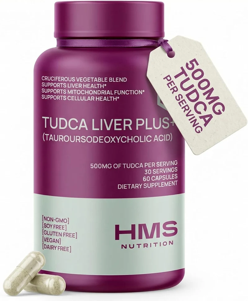 HMS Nutrition TUDCA Liver Cleanse Broccoli with Milk Thistle Seed Extract Vitamin B12 Folate 60 Caps