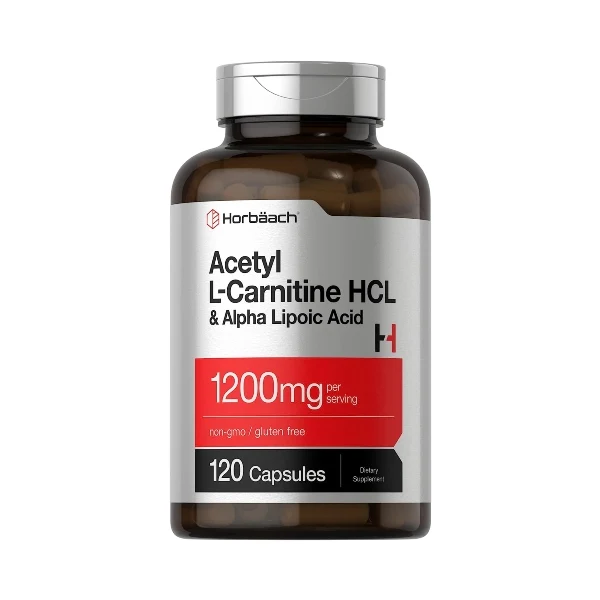 Horbaach Acetyl L-Carnitine HCL & Alpha Lipoic Acid 1200mg per serving 120 Capsules