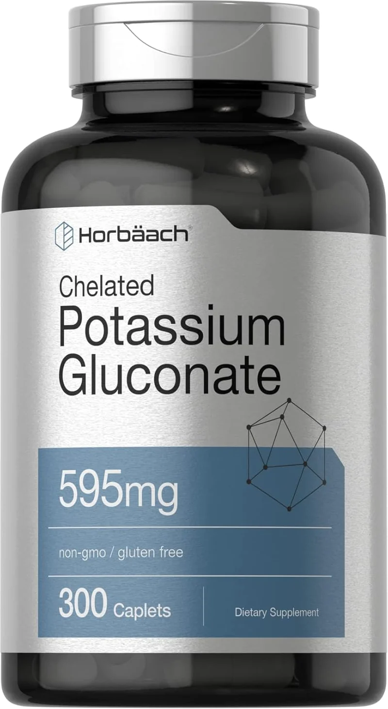 Horbäach Chelated Potassium Gluconate 595 mg 300 Caplets