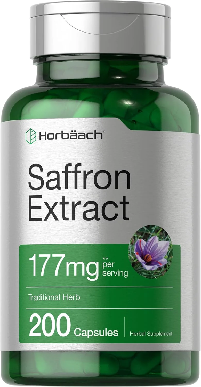 Horbaach Saffron Extract 177mg per serving 200 Capsules