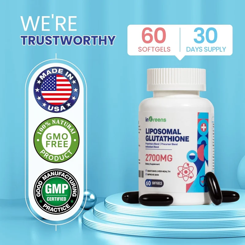 inGreens Liposomal Glutathione Phosphatidylcholine Glycine Resveratrol 2700 mg 60 Softgels