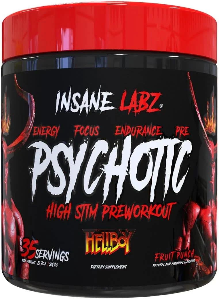 Insane Labz Hellboy Psychotic PreWorkout Nitric Oxide Boosts Focus Energy 35 Servis