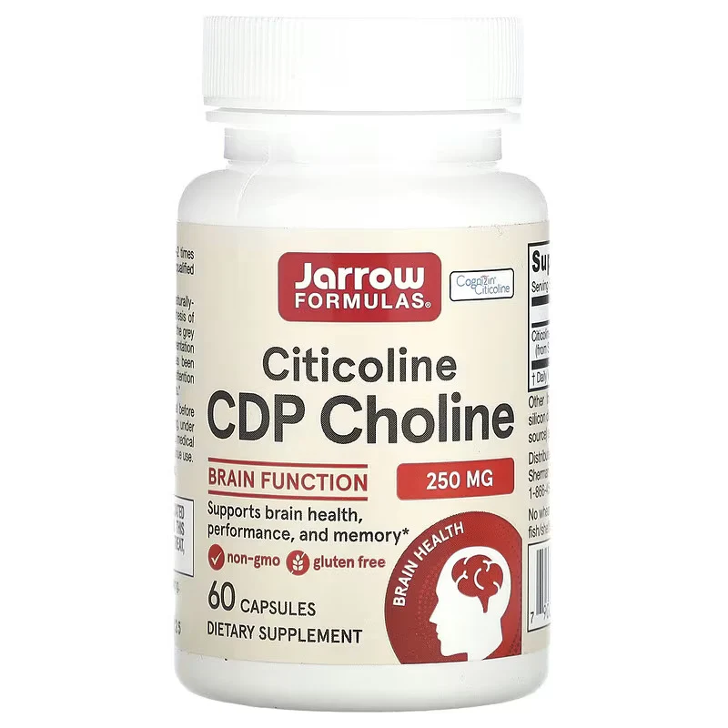 Jarrow Formulas, Citicoline Sitikolin CDP Choline Brain Health and Memory 250 mg 60 Caps