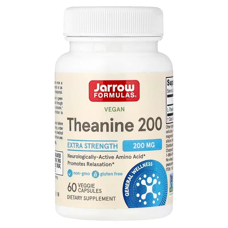 Jarrow Formulas Extra Strength L Theanine Brain & Cognitive 200mg 60 Veggie Caps