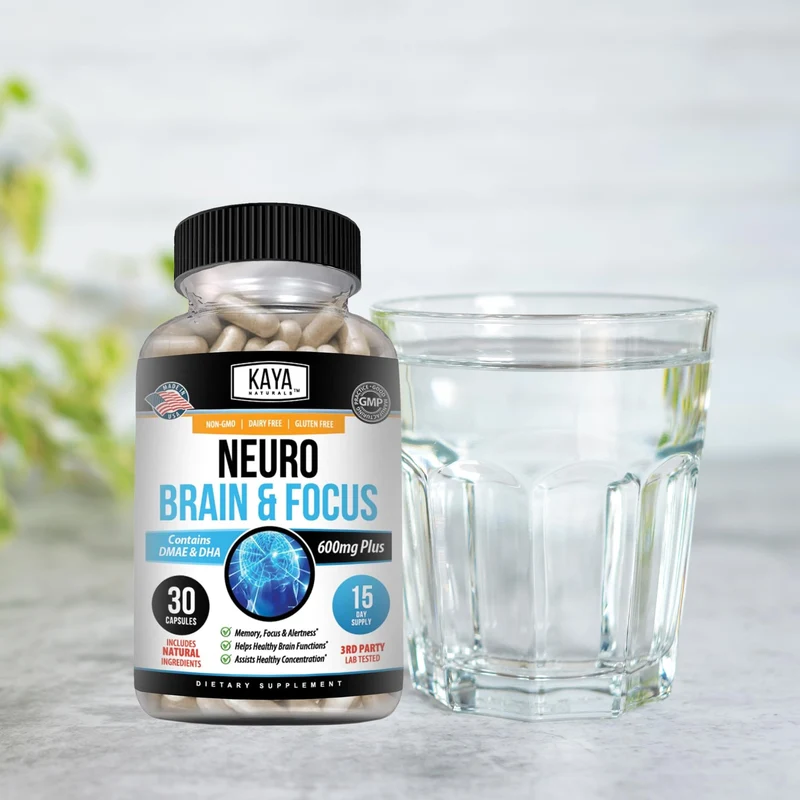 Kaya Naturals Neuro Optimizer Focus - Nootropic Energy Capsule (Dmae+Folate+molybdenum+İron+Biotin)