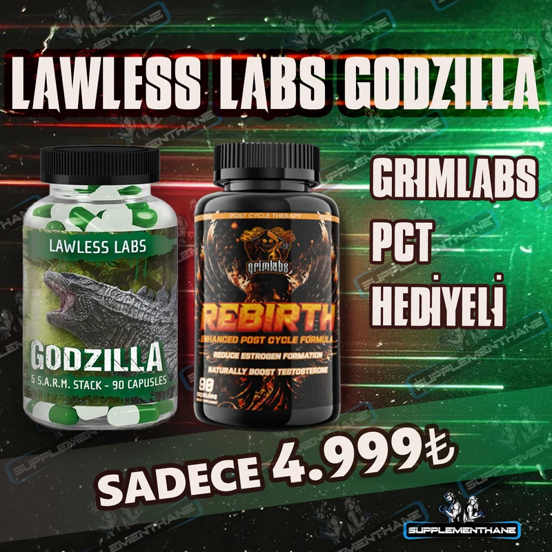 Lawless Labs Godzilla 90 Kapsül - MK2866 + MK677 + LIGANDROL + RAD140 + CARDARINE