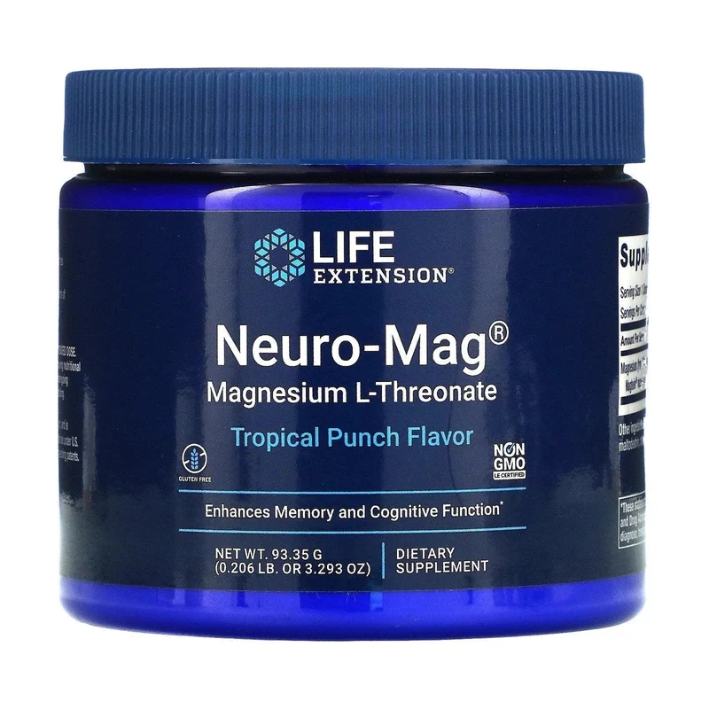 Life Extension Neuro Mag Magnesium L-Threonate Magtein Tropical Punch 93.35 g