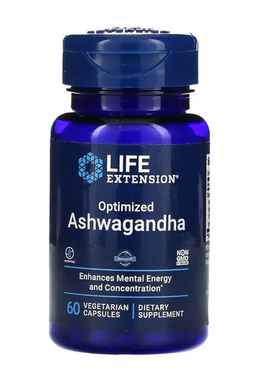 Life Extension Optimized Sensoril Ashwagandha - Healthy Stress Response Focus Memory Stress Relief  - Vegetarian 60 Caps