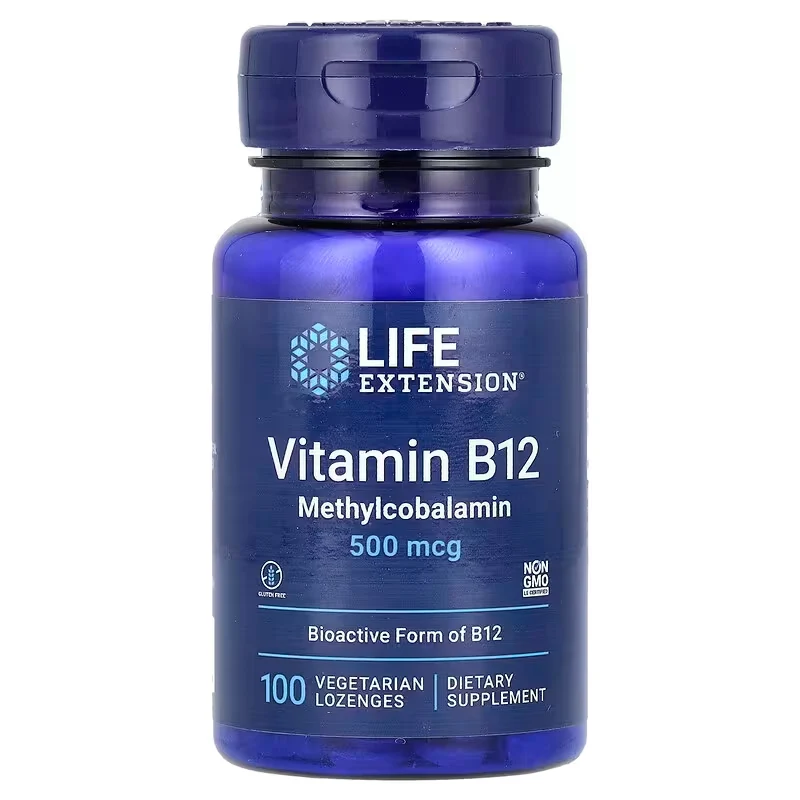 Life Extension Vitamin B12 Methylcobalamin 500 mcg 100 Vegetarian Lozenges