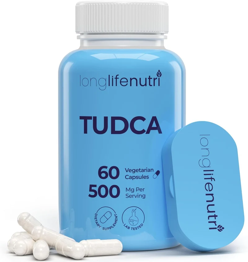 LongLifeNutri TUDCA - Tauroursodeoxycholic Acid Bile Salt 500mg per Serving & 60 Vegetarian Caps