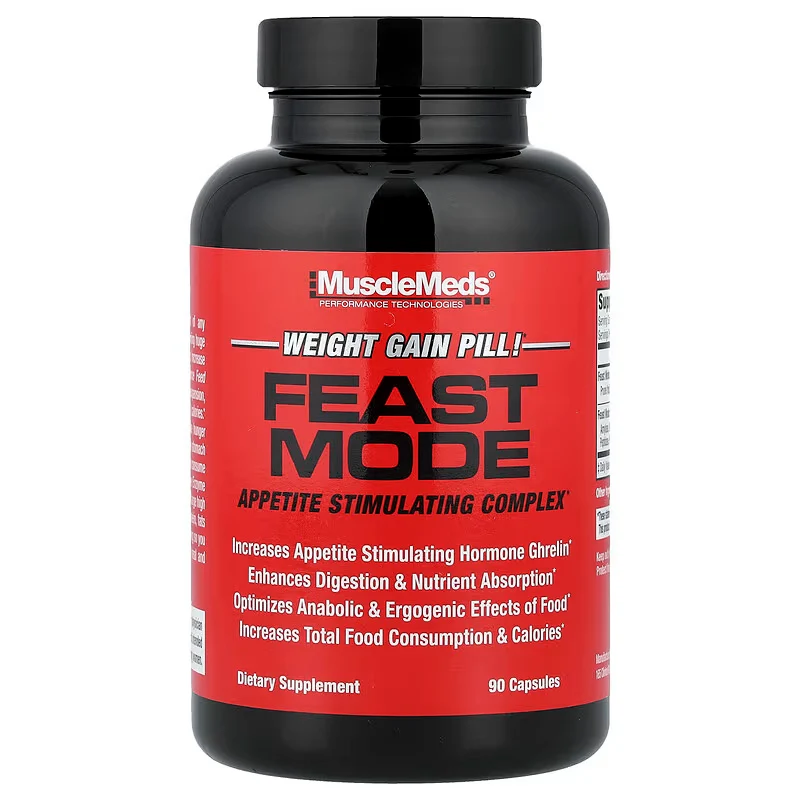 MuscleMeds Feast Mode Appetite Stimulating Weight Gain Boost Complex 90 Capsules