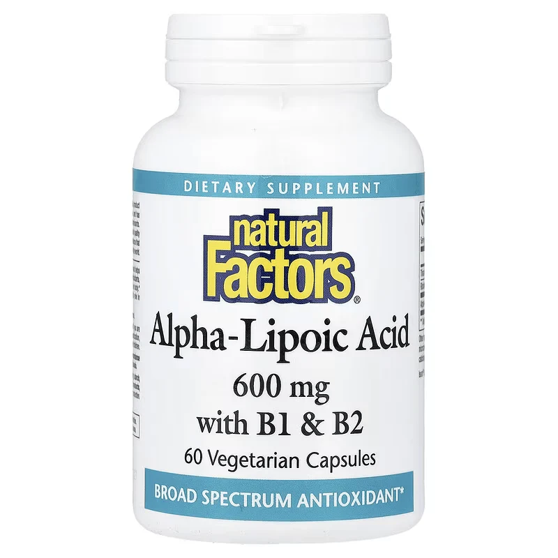 Natural Factors Alpha-Lipoic Acid with Thiamin B1 & B2 Antioxidants 60 Vegetarian Caps