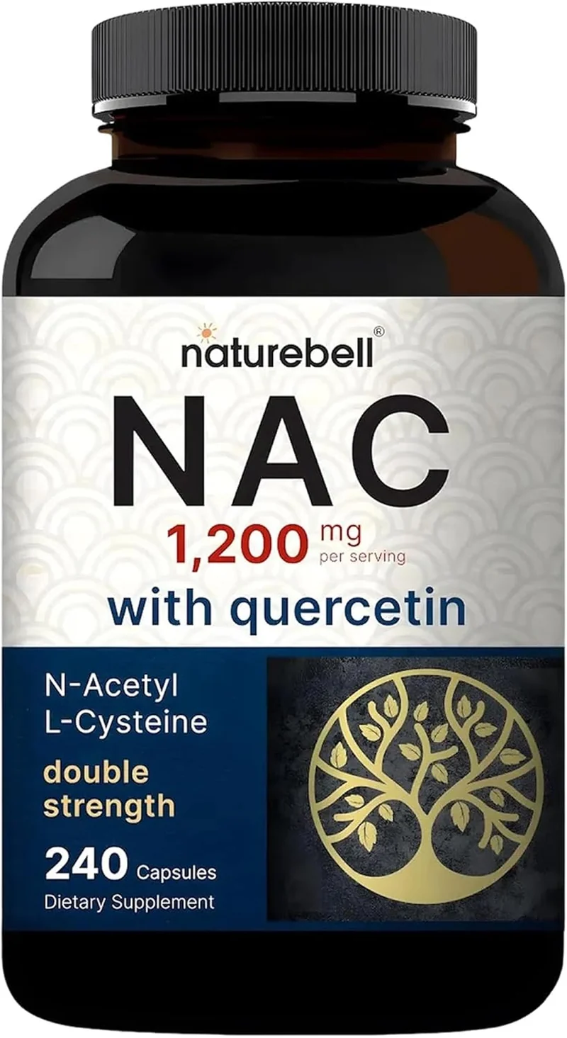 NatureBell NAC N-Acetyl Cysteine Liver Antioxidant 1200mg with Quercetin - 240 Caps
