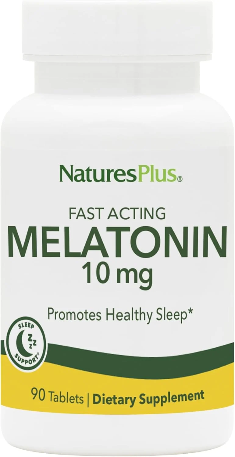 NaturesPlus Melatonin 10 mg - 90 Fast-Acting Tablets - Vegan, Gluten Free - 90 Servings