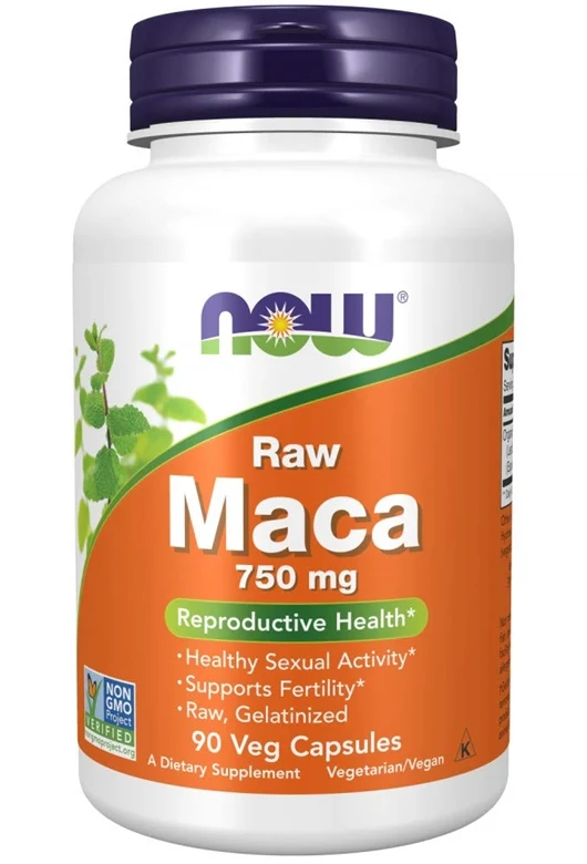 NOW Foods, Maca, Raw 750 mg, 90 Veg Capsules