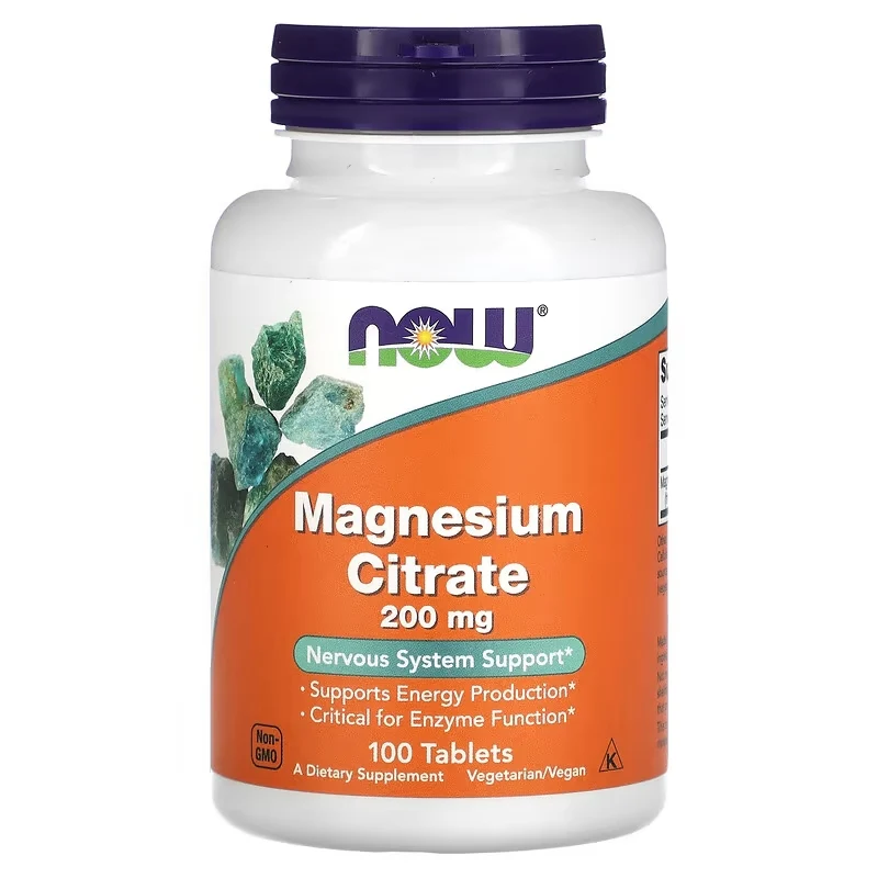 NOW Foods Magnesium Magnezyum Citrate 200 mg 100 Tablet