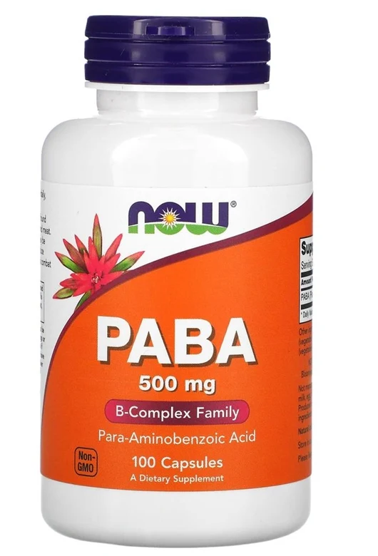 NOW Foods Vitamin B PABA 500 mg 100 Capsules