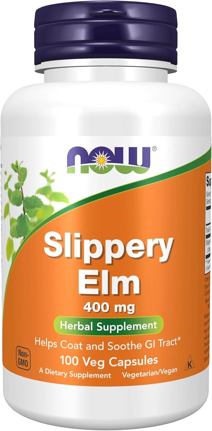 NOW Foods Slippery Elm (Ulmus rubra) 400 mg, 100 Veg Caps