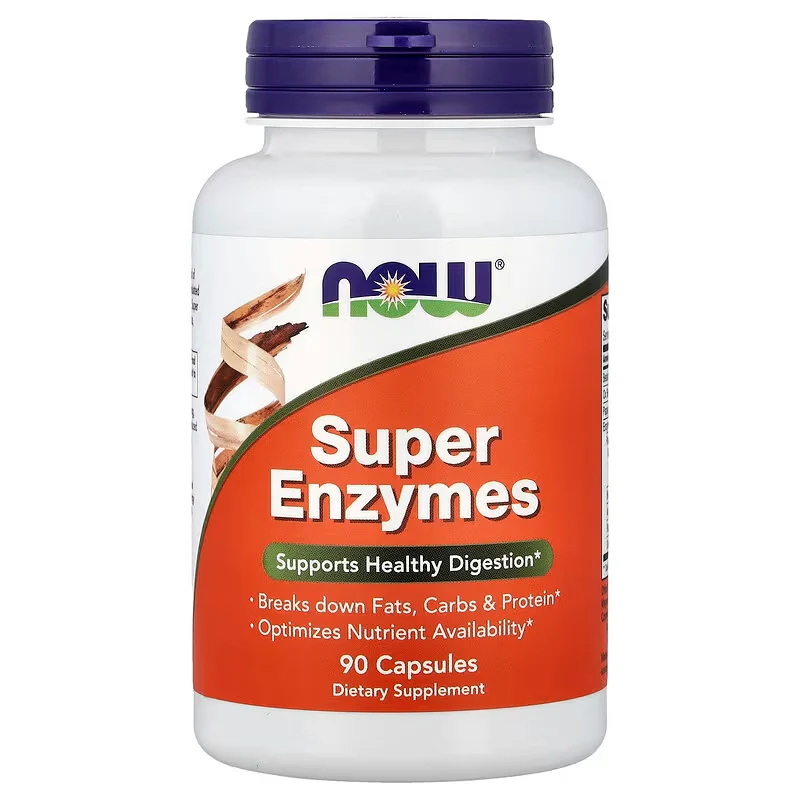 Now Foods Super Enzymes Digestive Enzymes Gut Health Bromelain , Papain , Betaine , Ox bile 90 Capsules