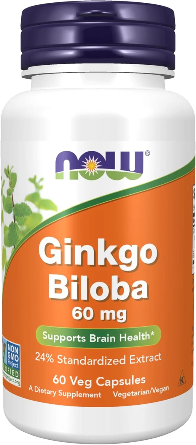 NOW Foods  Ginkgo Biloba 60 mg, 60 Veg Caps