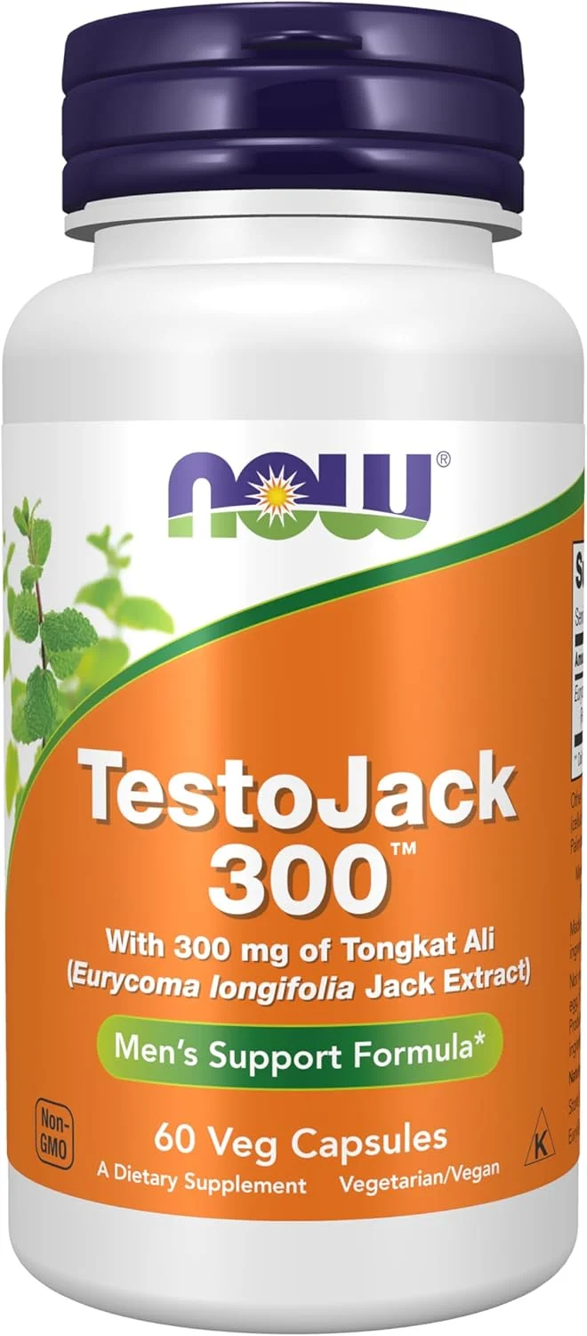 NOW Foods Tongkat Ali TestoJack Eurycoma longifolia Jack 300 mg 60 Veg Caps