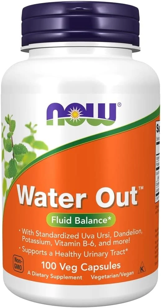 NOW Foods Water Out Uva Ursi Fluid Balance Supports a Healthy Urinary Tract 100 Veg Caps