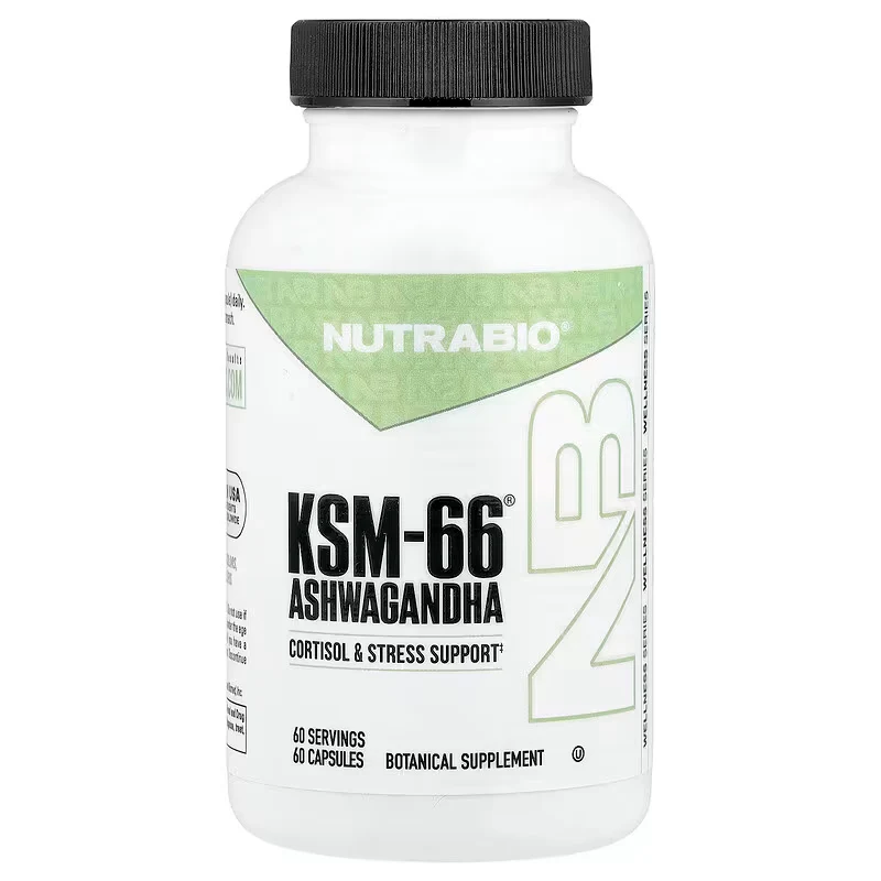 NutraBio Ashwagandha KSM66 600 mg 60 Veggie Capsules