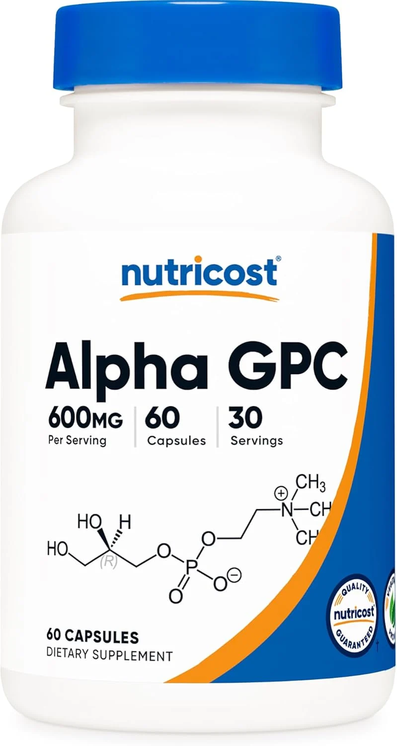 Nutricost Alpha GPC Phospholipids Choline Brain & Cognitive 600mg 60 Vegetarian Caps