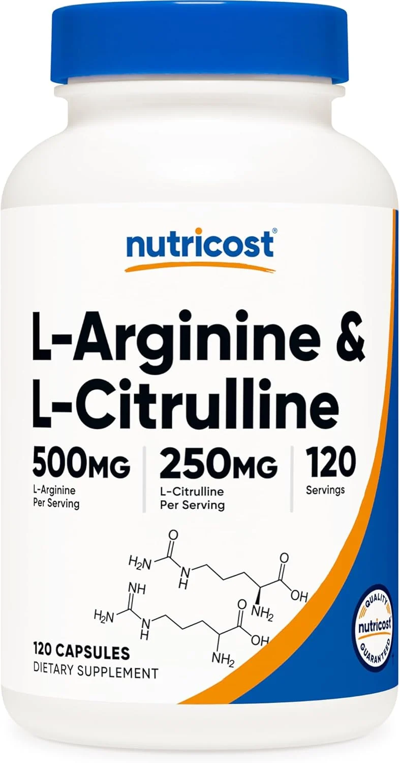 Nutricost L-Arginine Arjinin L-Citrulline Sitrulin Complex 750mg 120 Caps