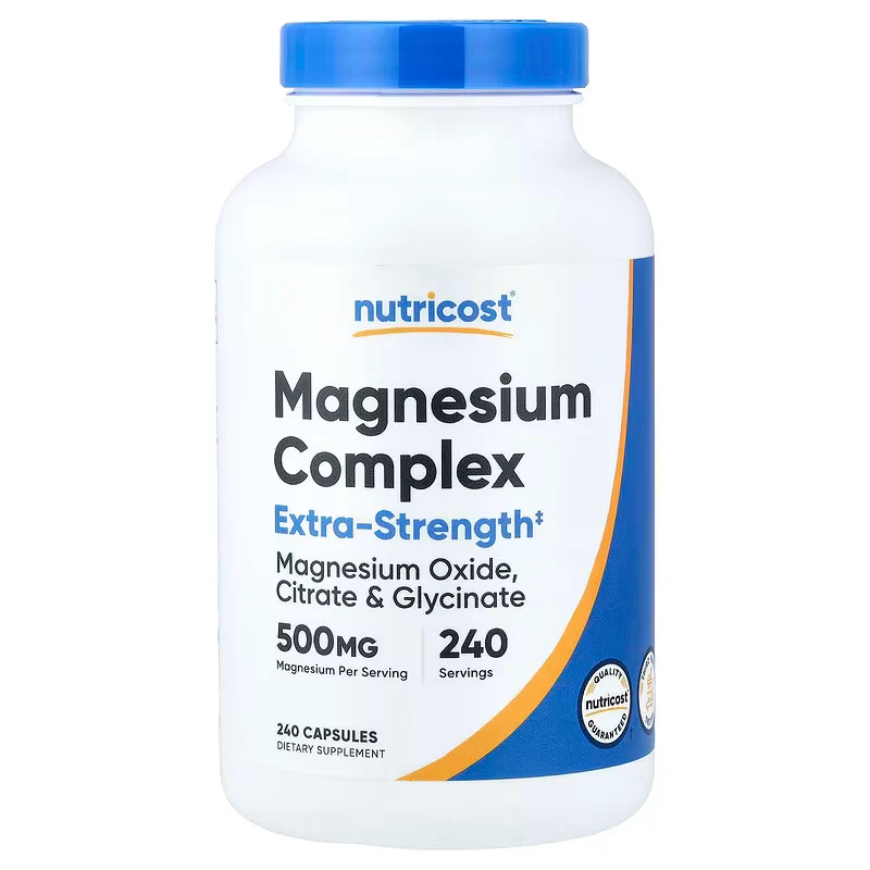 Nutricost Magnesium Oxid Citrate glycinate Complex  Extra Strenght 500 mg 240 Caps