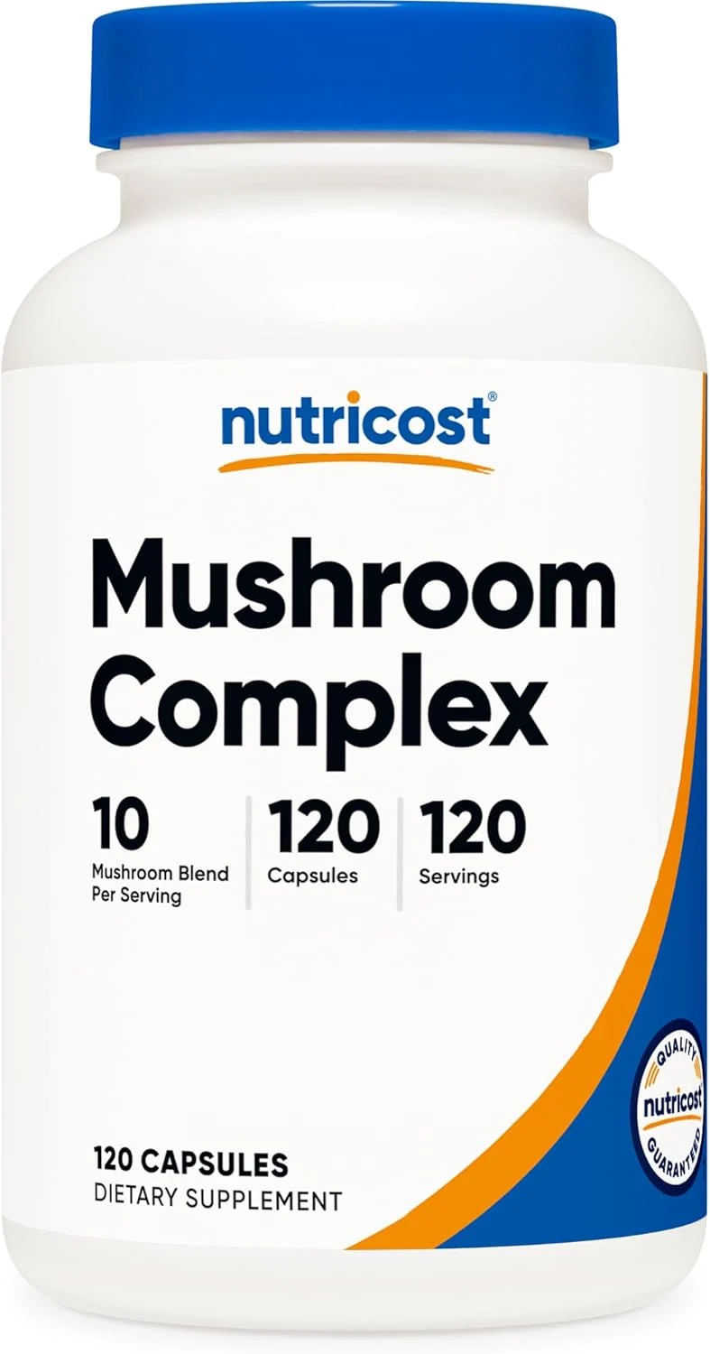 Nutricost Mushroom Complex 120 Caps 10 Mushroom Blend Reishi, Maitake, Shiitake, Lion's Mane